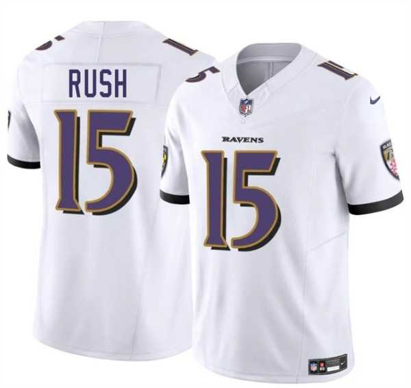Men & Women & Youth Baltimore Ravens #15 Cooper Rush White 2025 F.U.S.E. Vapor Limited Jersey